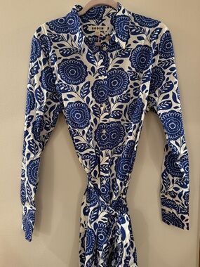 Boden Dress with Blue Floral Print